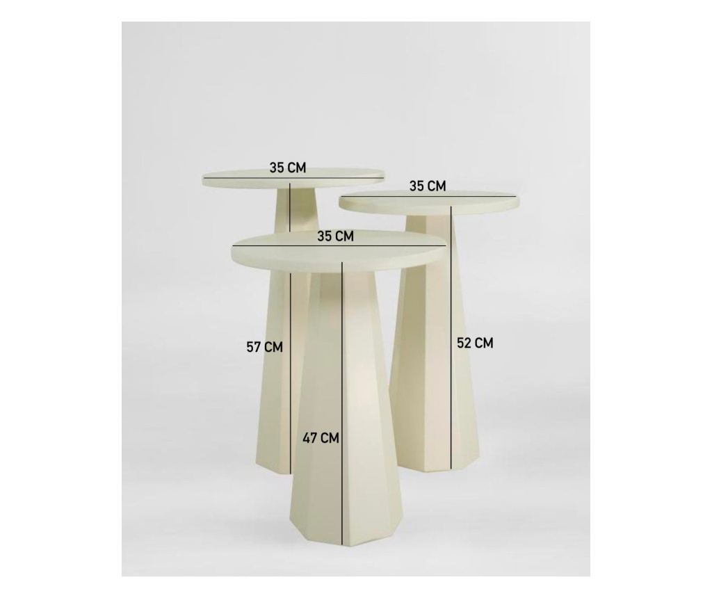 Set stranskih miz 537, krem - 6