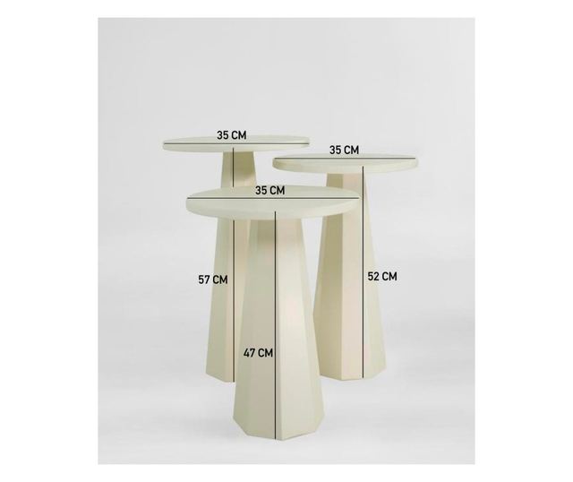 Set stranskih miz 537, krem