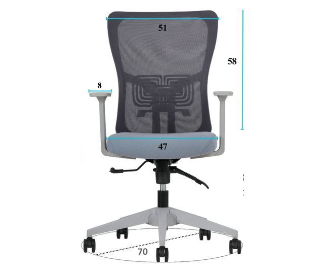 Pisarniški stol (2 kosa) 816, siv