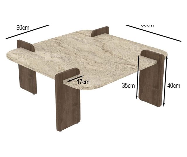 Kavna mizica 583, Travertin, Oreh