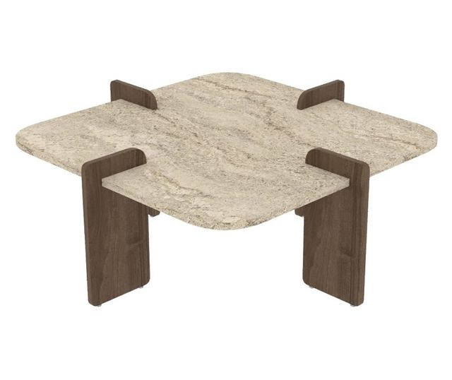 Kavna miza 606, travertin, oreh