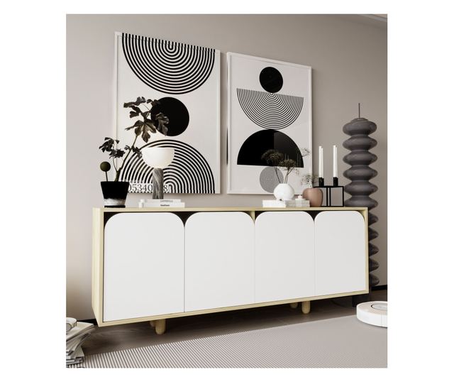 Konzola 898, safirni hrast, bela