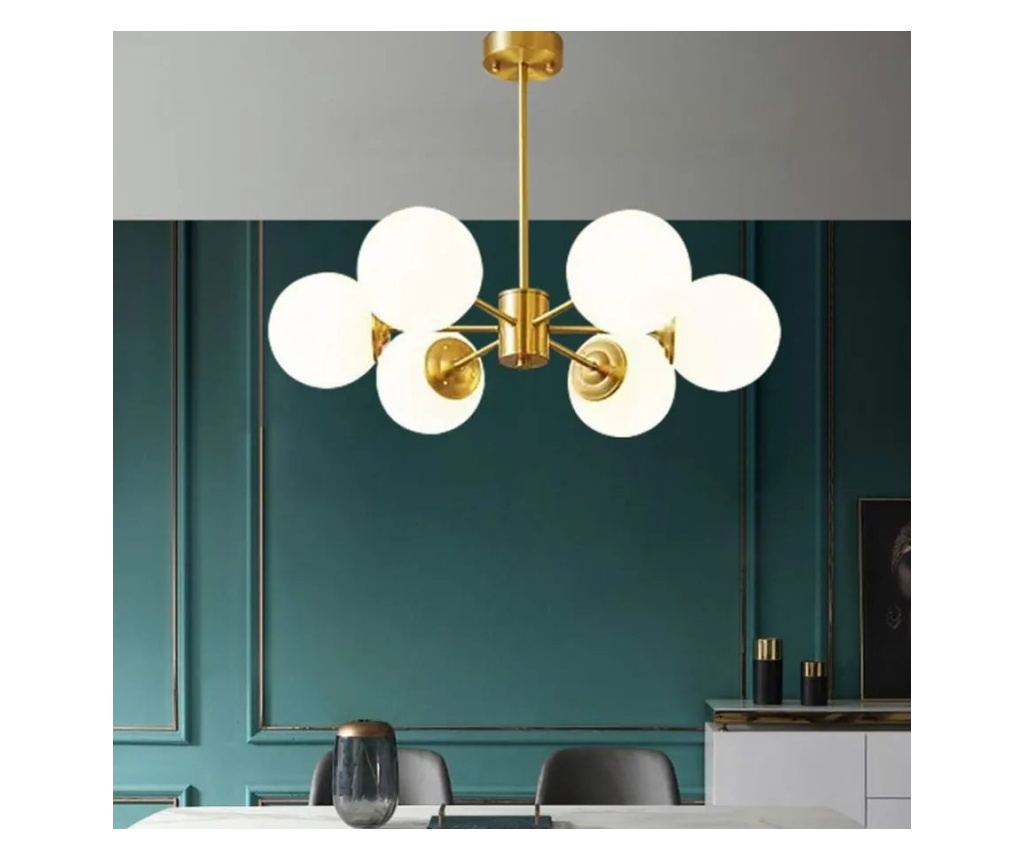 Lustra LOFT Manor, 6x E27, Alb Auriu, Metal - 2