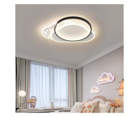 NUVIA 72W LED luster s daljinskim upravljačem, snijeg, hladno/toplo/neutralno svjetlo, prigušivo, crno-bijeli