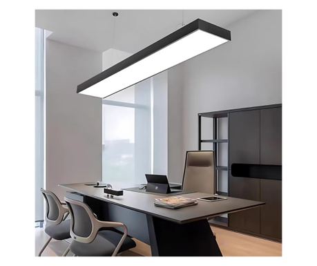 DARIN Φωτιστικό Οροφής LED, 120cm, 23W, Ρυθμιζόμενο Ύψος, Ψυχρό Λευκό, Μαύρο