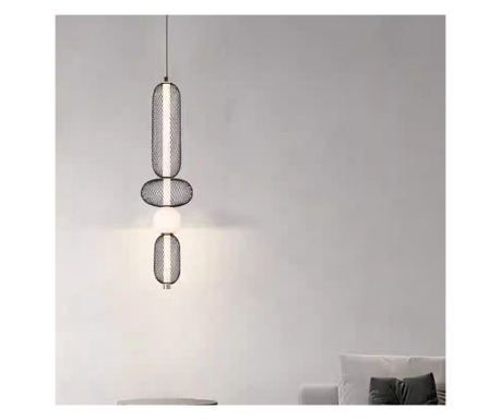 Lustra LED Függőlámpa LM551/4BK, 24W, 3000K/4000K/6000K Fény, Fekete, Állítható Magasság