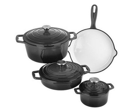 Sada hrnců Xanten Premium Grey, litina, 4 kusy, šedá