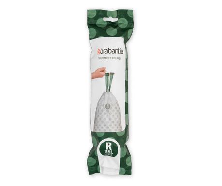 Σακούλες απορριμμάτων Brabantia Bo Touch/Bo Pedal 8991513, Μέγεθος R, 36L, 10 τεμ, Λευκό