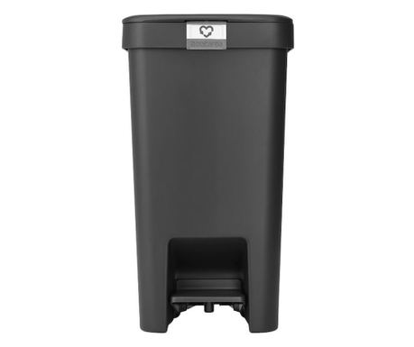 Coș de gunoi Brabantia StepUp Pedal Bin 1008479, 16L, Materiale ecologice, Deschidere mare, Gri închis