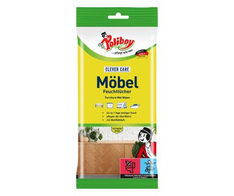 Poliboy влажни антистатични кърпи за почистване на Прах, Полени и Алергени, 24 бр кърпи, 20х25