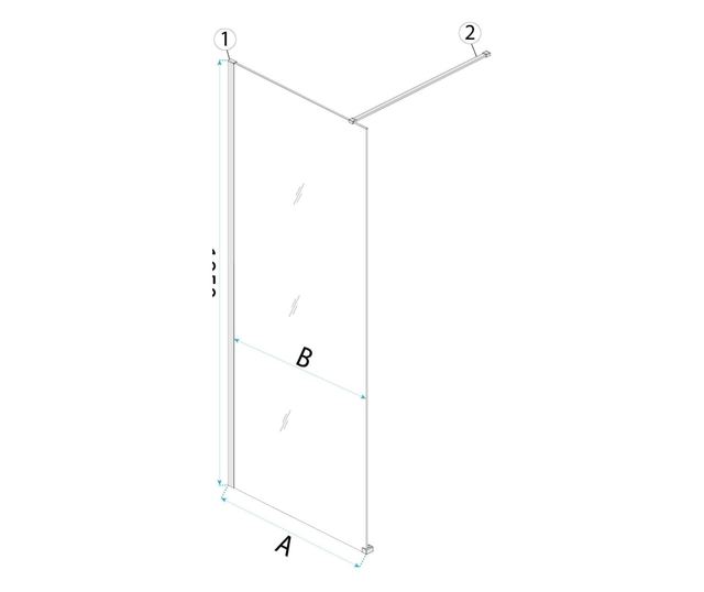 Zuhanyfal Rea Flexi Grey 80 Krómozott 120X80X195CM