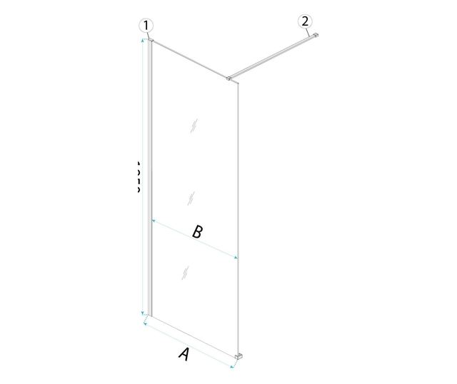 Zuhanyfal Rea Flexi Transparent 70 Krómozott 120X70X195CM