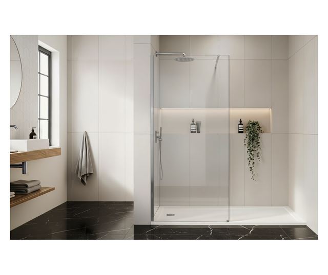 Zuhanyfal Rea Flexi Transparent 70 Krómozott 120X70X195CM