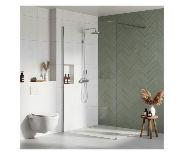 Zuhanyfal Rea Flexi Transparent 70 Krómozott 120X70X195CM