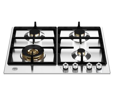 Plita incorporabila pe gaz cu Wok, Bertazzoni, 4 zone, 60 cm, colectie Professional, inox