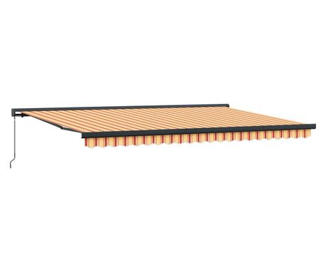 Retractable nadstrešnica, žuta/bijela, 5x3 m, tkanina/aluminij