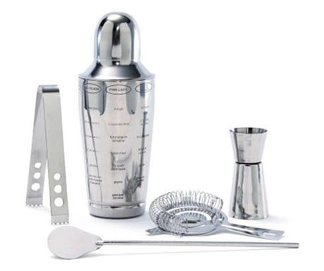 Комплект шейкър и аксесоари за бар SG, неръждаема стомана, 5 части