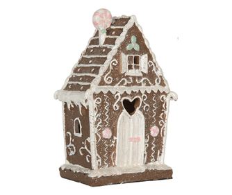 Mézeskalács Ház LED Többszínű Műgyanta 14x9x21 cm