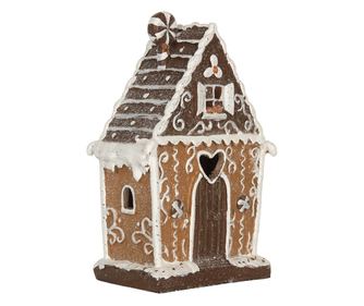 Mézeskalács Ház, Többszínű Műgyanta, LED, 14x9x21 cm