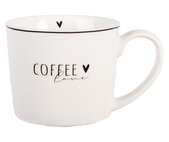 Porculanska šalica za kavu - Bijela/Crna, 12x8x7 cm, 275 ml