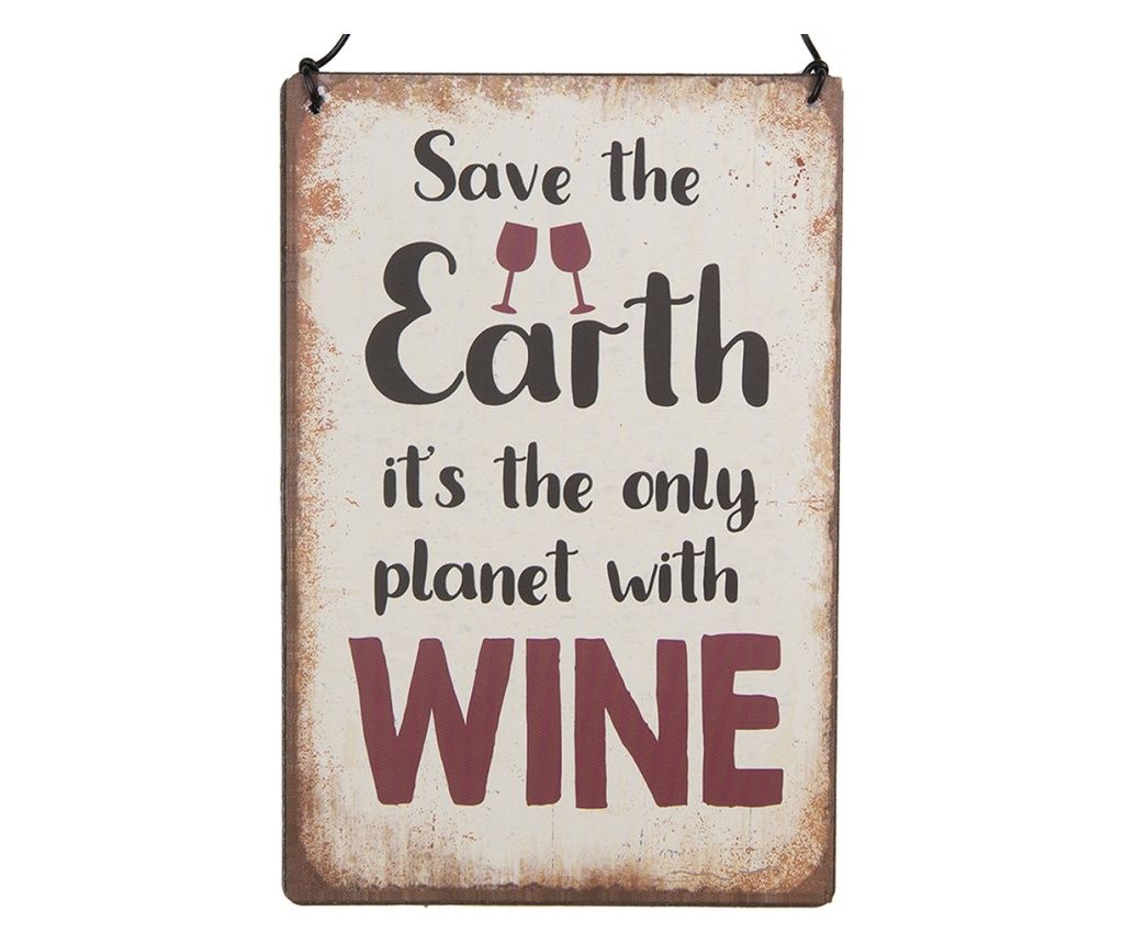 Kovinska stenska dekoracija za vino 10x1x15 cm