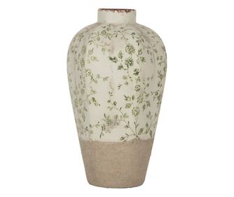 Kerámia váza bézs zöld Ø 17x29 cm