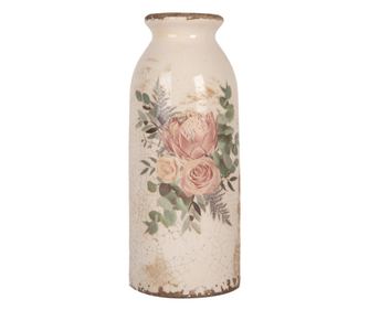 Többszínű kerámia virágváza Ø 8x20 cm