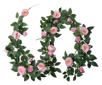 Művirág Füzér - Rózsaszín/Zöld, 14x14x180 cm