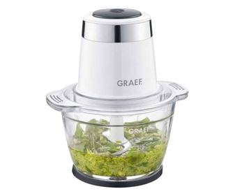 Graef elektromos aprító, CH501, 4 kiváló minőségű rozsdamentes acél penge, erős motor 500 W, űrtartalom 1 l, üvegtartály, kompak