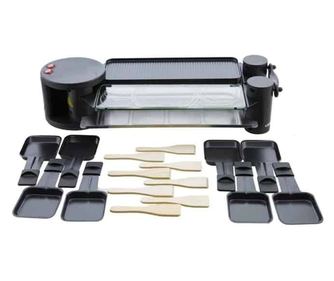 Електрически грил плоча, 8 души, 1200 W, 360 въртяща се основа, Сребрист