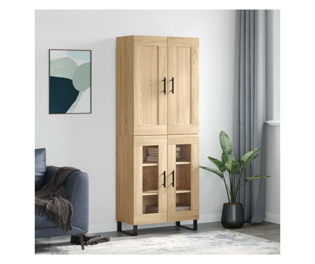 Tall cabinet, sonoma oak, 69.5x34x180 cm, engineered wood