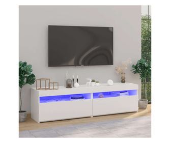 TV komode s LED svjetlima, 2 kom., bijela ekstra sjajna, 75x35x40 cm