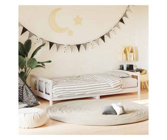 Παιδικό Κρεβάτι, Λευκό, 90x190 εκ., Μασίφ Ξύλο Πεύκου