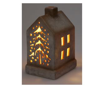 Decoratiune casuta ceramica, LED, 10x9x16 cm