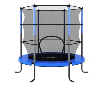 Trampolin s mrežom za sigurnost, plava, 140x160cm, okrugla
