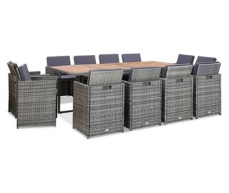 Set vanjskog namještaja s jastučićima 13 komada, antracit, poliratan