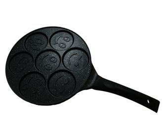 Ibili-Natura Тиган за палачинки, 7 мини палачинки, Алуминий, Черен
