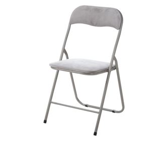 Sklopiva stolica od taupe baršuna, sjedalo 38x38 cm, metalni okvir, udoban naslon