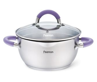 Oala Fissman-Annette, 20x10 cm, 2.5l, argintiu/mov, otel inoxidabil