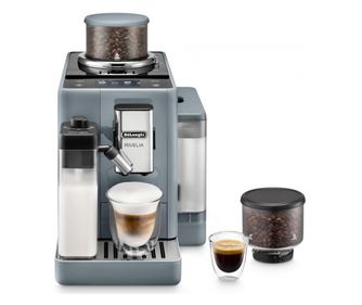 DeLonghi Rivelia Eszpresszógép, Kőris Szürke, 1450W, 19 bar, 1.4L, TFT Érintőképernyő, Twin Shot, Bean Adapt, 17 Ital