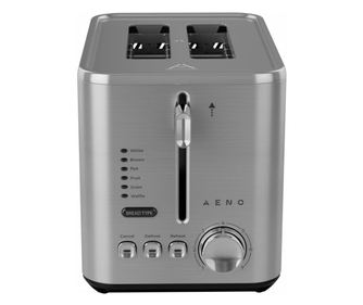 Prajitor de paine Aeno ATS0003, 950 W, 2 felii, 7 niveluri de prajire, Inox
