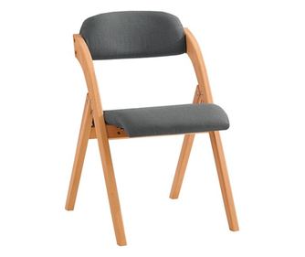 Sklopive stolice od bukve, set 2 kom, tamno sive, za kuhinju, ured i vrt