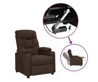 Sjedalo s nagibom i podizanjem, tamnosmeđe, tekstilni materijal