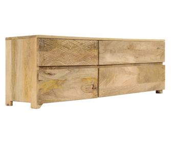 TV komoda, 110x30x40 cm, masivno drvo manga