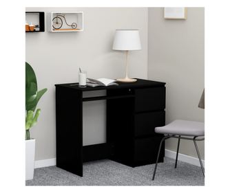 Ured, crna, 90x45x76 cm, obrađeno drvo