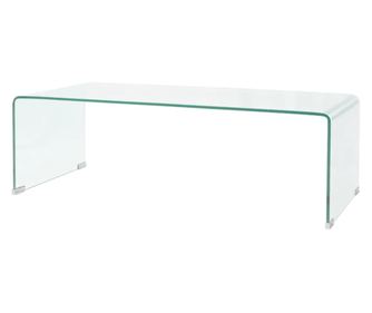 Stakleni stolić za kavu, kaljeno staklo, 98 x 45 x 30 cm, prozirno