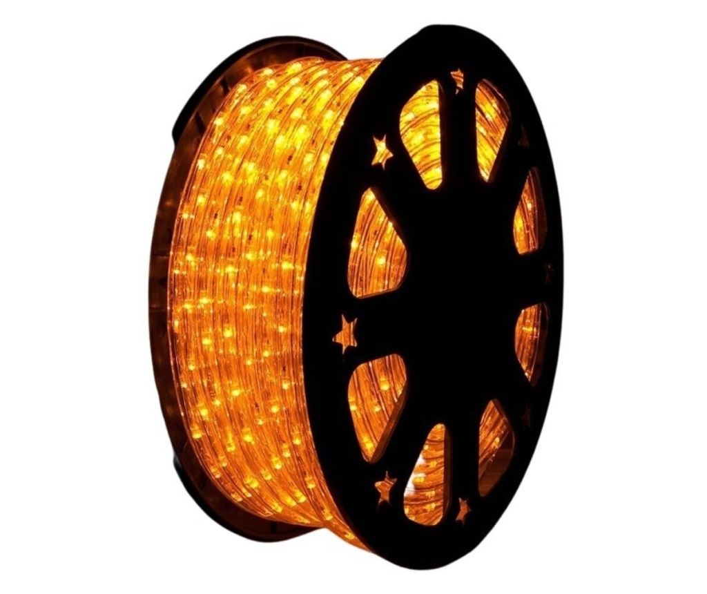 Božićna rasvjeta, 38m, 912 LED dioda, toplo bijelo svjetlo u obliku crijeva s 8 efekata, uključen transformator