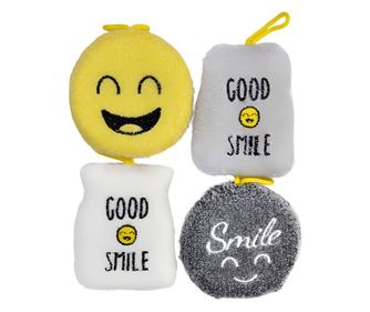Set of 4 dish sponges with the theme Funny Model 1
