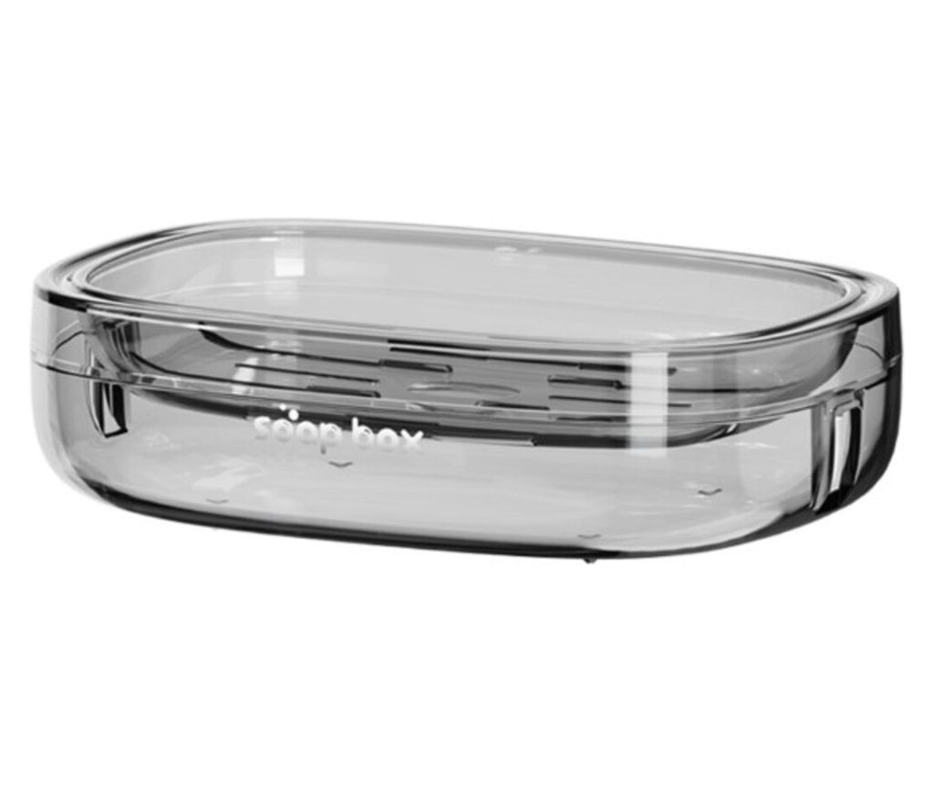 Σαπουνοθήκη Πάγκου, PET, Βέλτιστη Αποστράγγιση, Διαφανές Γκρι
