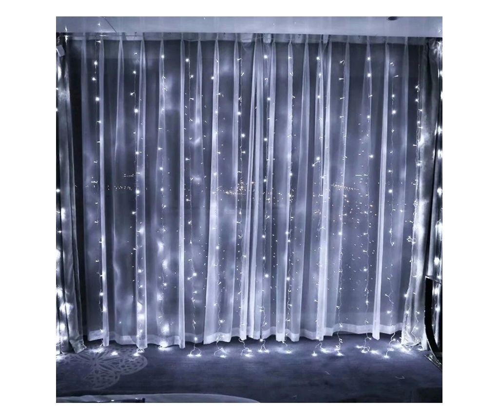 Χριστουγεννιάτικα Φωτάκια Κουρτίνας, 2m x 2m, 240 LED, Ψυχρό Λευκό, IP44